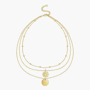 Layered Coin Pendant Necklace